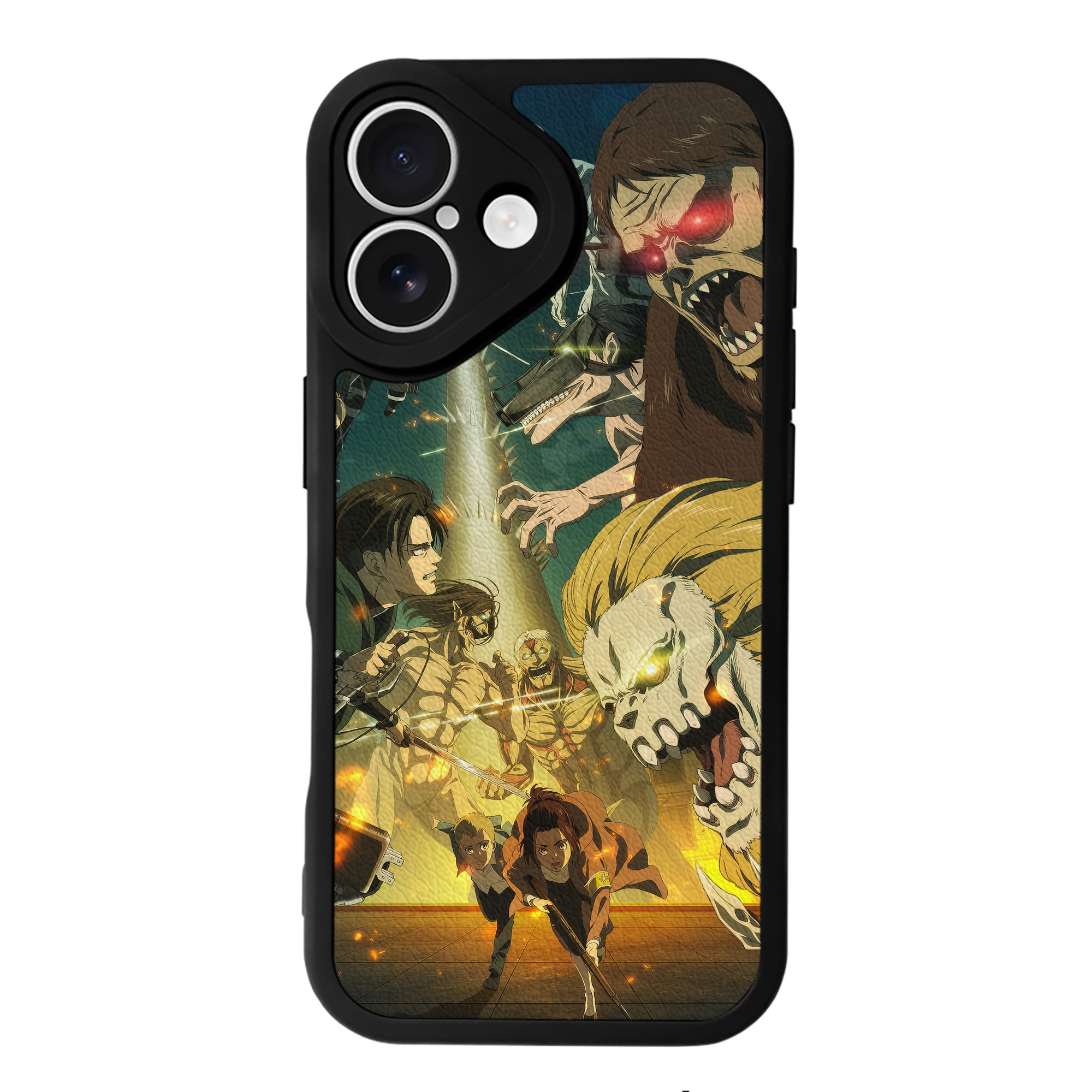 （画像用） 進撃の巨人 Attack on Titan 【iPhone 16シリーズ対応】シリコンスマホケース（レザー調） 材質：シリコン